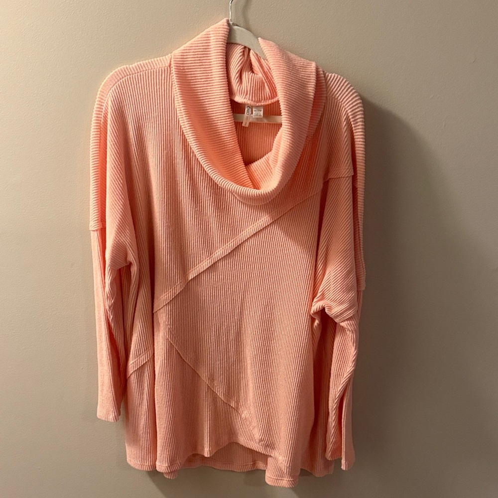 Cato Peach Cowl Neck Sweater
